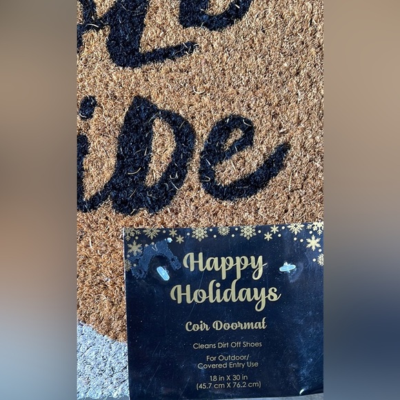 NWT -  Cute COIR Happy Holidays Door Mat - Picture 4 of 5